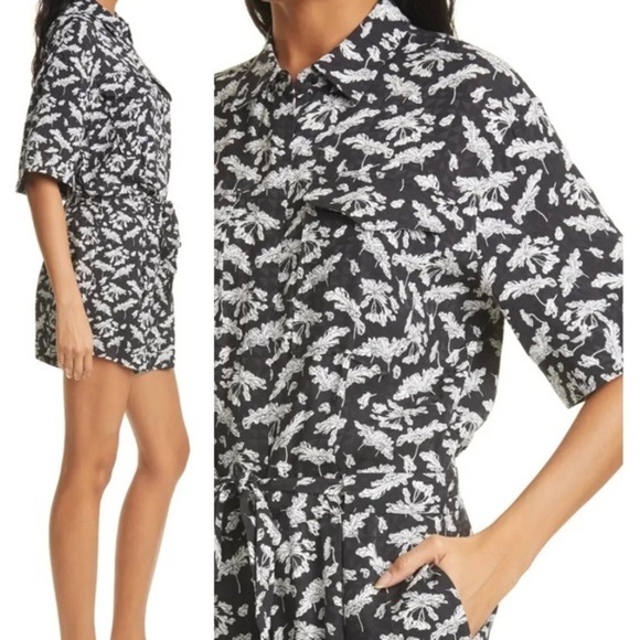 rag & bone Black Floral Romper Size 6 - Picture 2 of 13